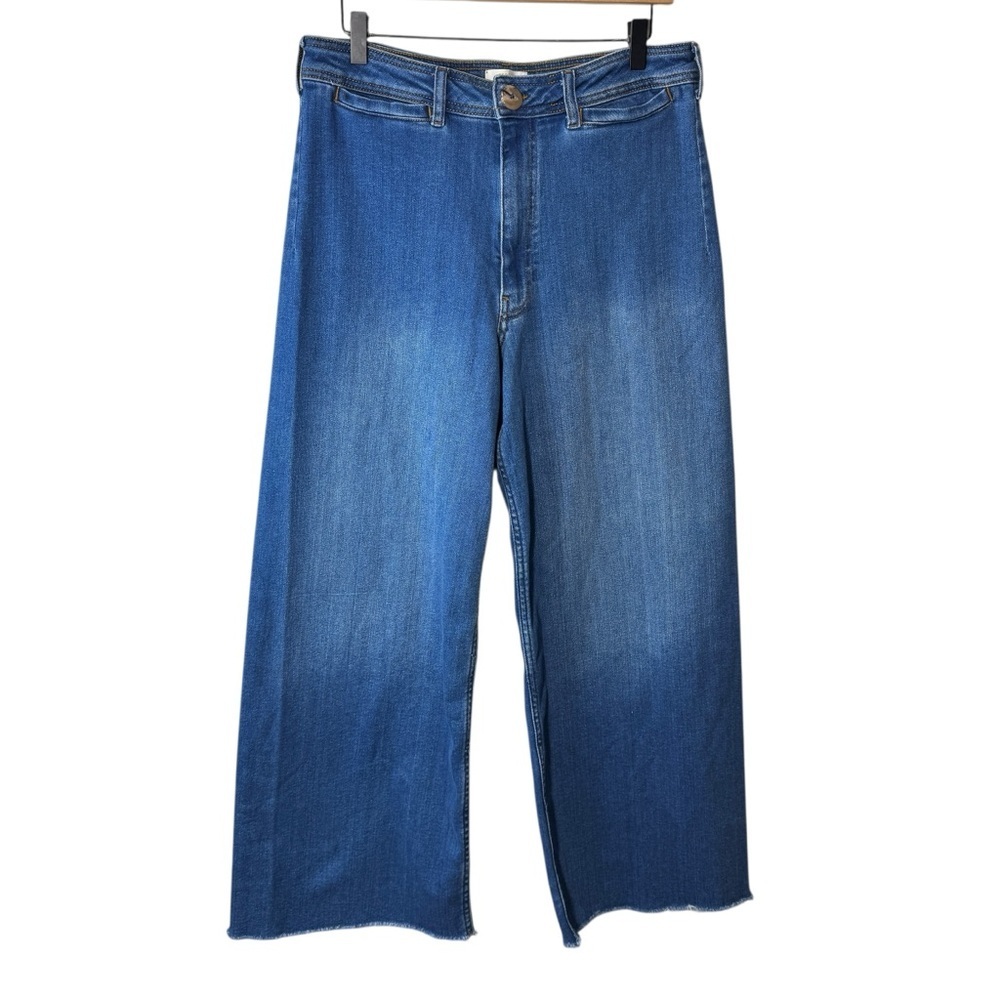 Maeve by Anthropologie Wide Leg Raw Hem Jeans Size 32
